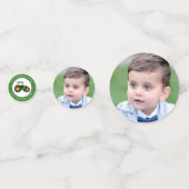 Green Tractors Birthday Photo Custom Confetti (Achterkanten)