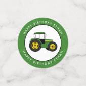 Green Tractors Birthday Photo Custom Confetti (Kleine voorkant)