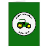 Green Tractors Custom Birthday KAART (Voorkant)