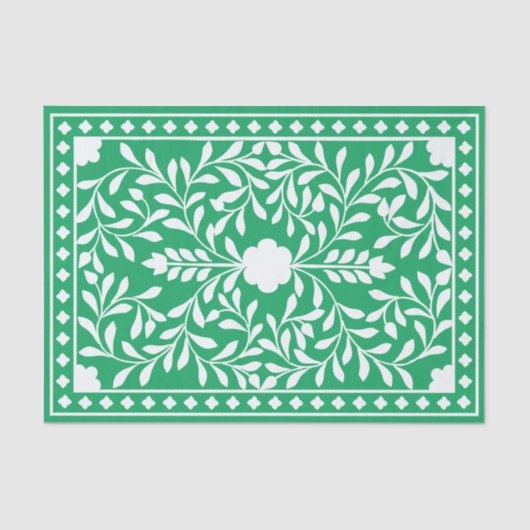 Green Traditional Bone Inlay Decoupage Paper Tissuepapier (Voorkant)