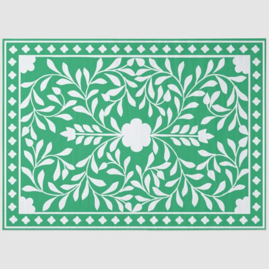 Green Traditional Bone Inlay Decoupage Paper Tissuepapier (Voorkant)