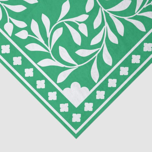 Green Traditional Bone Inlay Decoupage Paper Tissuepapier (Detail)