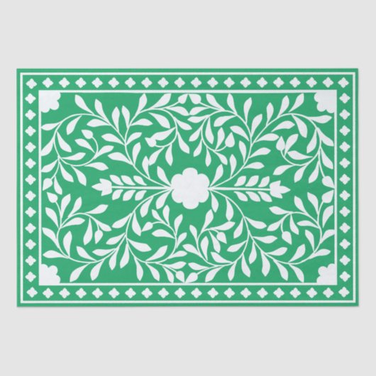 Green Traditional Bone Inlay Decoupage Paper Tissuepapier (Voorkant)