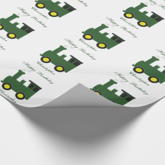Green Train Birthday Cadeaupapier (Hoek)