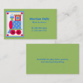 Green Train Engine Mammie Play Date Card Contactkaartje (Voorkant / Achterkant)