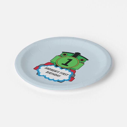 Green Train Happy Birthday Bord (Gekanteld)