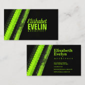Green Tread Paths on Black Backdrop Visitekaartje (Voorkant / Achterkant)