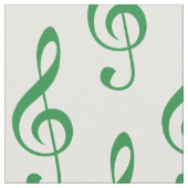 Green Treble Clef Pattern Fabric Stof (Close Up)