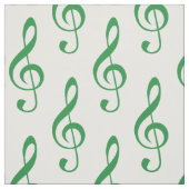 Green Treble Clef Pattern Fabric Stof (Swatch)