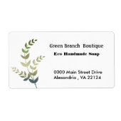 Green Tree Branches Handmade Boutique Business Etiket (Voorkant)