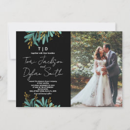 Green Tree bruiloft uitnodigingen met foto