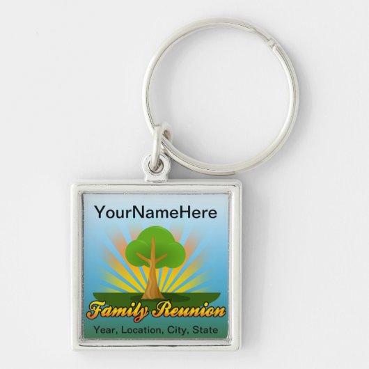 Green Tree Familie Reunion Logo Sleutelhanger (Voorkant)