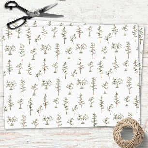 Green Tree Forest Woodland Pattern Tissuepapier