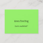 Green Tree Frog ATC-kaart Visitekaartje (Achterkant)