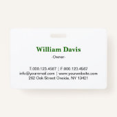 Green Tree Grass Landscaping Service Business Badge (Achterkant)