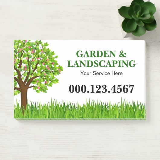 Green Tree Grass Landscaping Service Business Post-it® Notes (Kantoor)