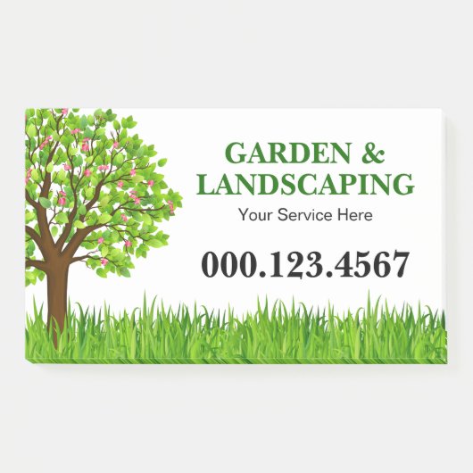 Green Tree Grass Landscaping Service Business Post-it® Notes (Voorkant)
