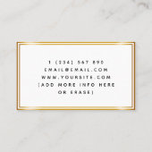 Green Tree Leaves Golden Lijst Herbalist Elegant Visitekaartje (Achterkant)