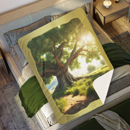 Green Tree Natuur Sherpa Deken