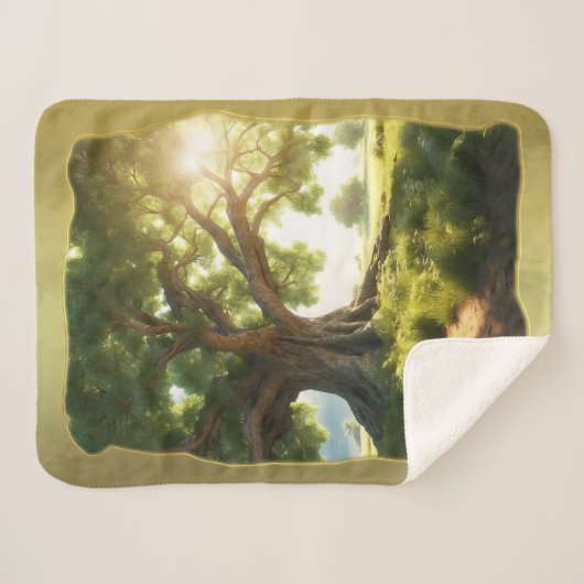 Green Tree Natuur Sherpa Deken (Voorkant (horizontaal))