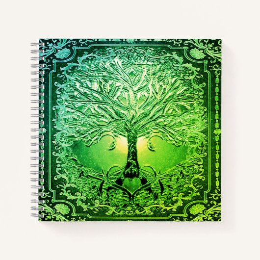 Green Tree of Life Ancient Rustic Notitieboek (Voorkant)