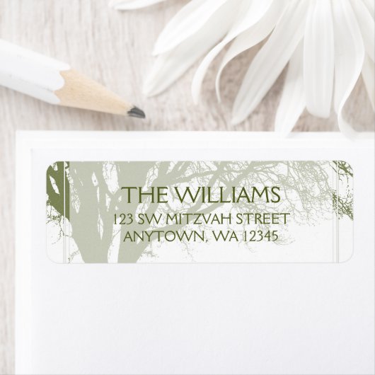 Green Tree of Life Bar Mitzvah Etiket (Insitu)