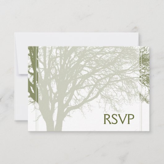 Green Tree of Life Bar Mitzvah RSVP Kaartje (Voorkant)