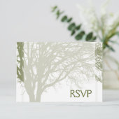 Green Tree of Life Bar Mitzvah RSVP Kaartje (Staand voorkant)