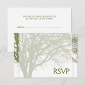 Green Tree of Life Bar Mitzvah RSVP Kaartje (Voorkant / Achterkant)