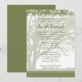 Green Tree of Life Bar Mitzvah-uitnodigingen Kaart (Voorkant / Achterkant)