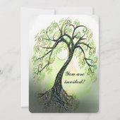 Green Tree of Life Wedding Invitation Kaart (Voorkant)