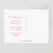 Green Tree Pink Hearts Bewaar de datum Aankondigingskaart (Achterkant)