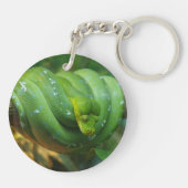 Green Tree Python Snake Sleutelhanger (Achterkant)