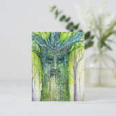 Green Tree Spirit Drawing Briefkaart (Staand voorkant)
