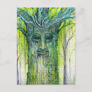Green Tree Spirit Drawing Briefkaart