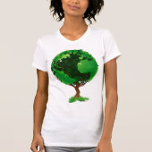 Green Tree Wereldbol T-shirt voor dames (Voorkant)