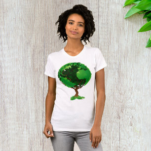 Green Tree Wereldbol T-shirt voor dames
