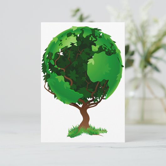Green Tree Wereldbol Uitnodigingen