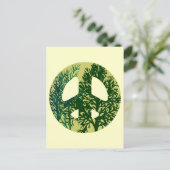 Green Trees Peace Sign Blank Art Card Briefkaart (Staand voorkant)