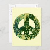 Green Trees Peace Sign Blank Art Card Briefkaart (Voorkant / Achterkant)