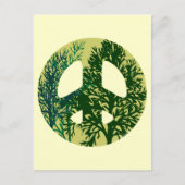 Green Trees Peace Sign Blank Art Card Briefkaart (Voorkant)