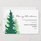 Green Trees Script Corporate Modern Christmas Feestdagenkaart (Voorkant)