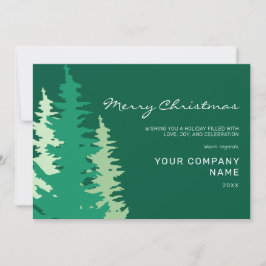 Green Trees Script Corporate Modern Christmas Feestdagenkaart