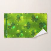 Green Trendy St Patrick's Day Clover Collectie Bad Handdoek (Handdoek)