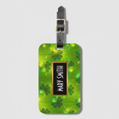 Green Trendy St Patrick's Day Clover Collectie Bagagelabel (Voorkant (verticaal))