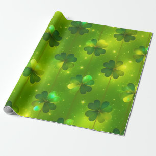 Green Trendy St Patrick's Day Clover Collectie Cadeaupapier