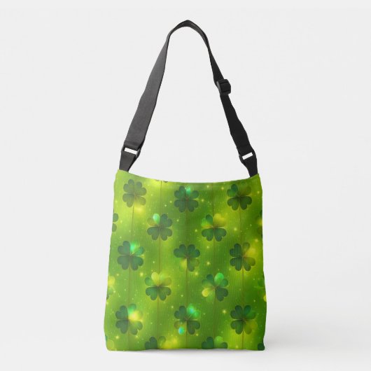 Green Trendy St Patrick's Day Clover Collectie Crossbody Tas (Voorkant)