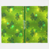 Green Trendy St Patrick's Day Clover Collectie Fleece Deken (Voorkant (Horizontaal))