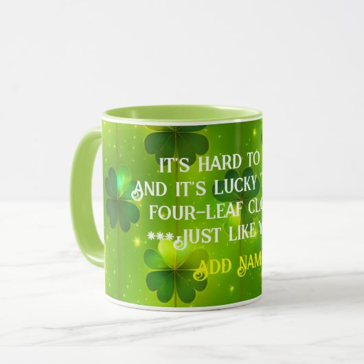 Green Trendy St Patrick's Day Clover Collectie Mok (Voorkant links)