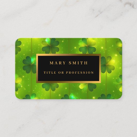 Green Trendy St Patrick's Day Clover Collectie Visitekaartje (Voorkant)